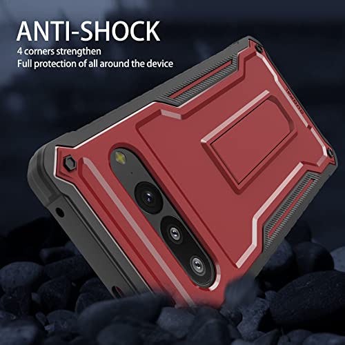 Image of for Google Pixel 7 Pro Case,Military Grade Protection Shockproof Case Built-in Kickstand Compatible with Google 7 Pro Phone 6.7 Inch (Red)