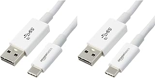 Amazon Basics USB C Kabel auf USB Typ A 3.1, 2. Generation, 0,9 m, Weiß (Packung mit 2)
