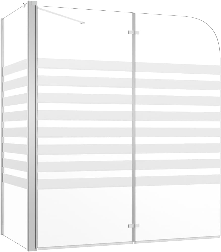 vidaXL Shower Bath Enclosure- Tempered Glass and Aluminum Construction, Folding Design, 47.2"x26.8"x51.2"- Easy Installation