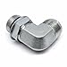 AF C5515-12-06-3/4 Male JIC (1-1/16''-12 Threads) x 3/8 Male O-Ring Boss (9/16''-18 Threads) - 90° Straight Thread Elbow