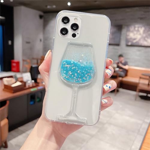 Coque de téléphone de luxe en verre à vin liquide pour iPhone XR cristal