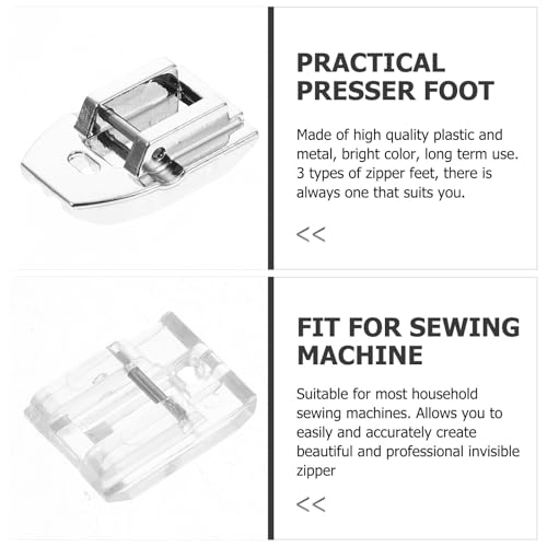 Juego de Pies Prensatelas para Máquina de Coser Invisible Zipper miniatura 3