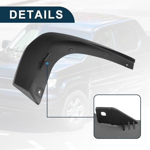 Image of Mud Flap Splash Guard for Honda Ridgeline 2017-2023 Durable | Front & Rear Side Mudflaps with Mount Accessor 1 Set