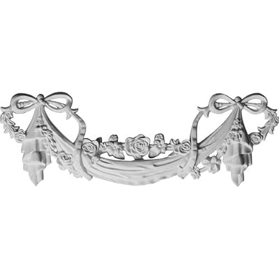 Ekena Millwork ONL19X06BF 19-Inch W By 6 1/2-Inch H By 1 1/8-Inch P Bow and Flower Swag Onlay