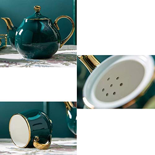 SXLCKJ Juegos de Tazas de té Juegos de Tazas de café de 8, Tetera de cerámica y 6 Tazas y Bandeja, Wat de Porcelana de… - Imagen 4
