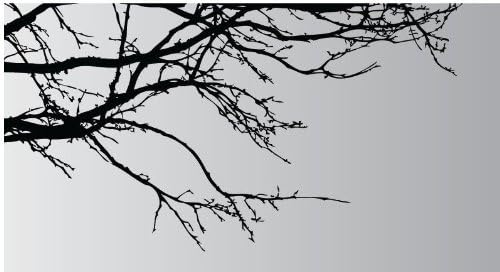 Sumlake X Large Black/white Tree Branches Top Branch Wall Art Stickers Decal for Home Decor