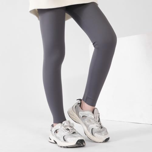 Children's Sports Warm Leggings Tights Winter Yoga Athletic High Rise Yoga Pants Elastic Sporty Funny High Waisted Newborn Fleece High Waist Running Cute Active Scrunch Comfy Workout Lift Dark Gray4