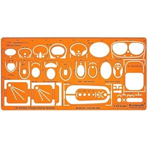 Bocianelli CAD-IM-1898 Sanitär Zeichenschablone 1:20