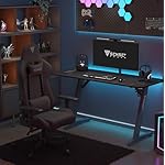 Gaming Stoff Spellcaster Bürostuhl Zocker Gamer Ergonomischer Stuhl Armlehne Einteiliger Stahlrahmen Einstellbarer Neigungswinkel Schwarz, 43-52 x 69,5 x 57, 5902659841537 – Bild 2