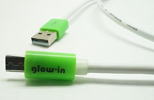 Portronics Glow-in Micro USB HD Cable High Speed with Green LED-Green (POR 444)