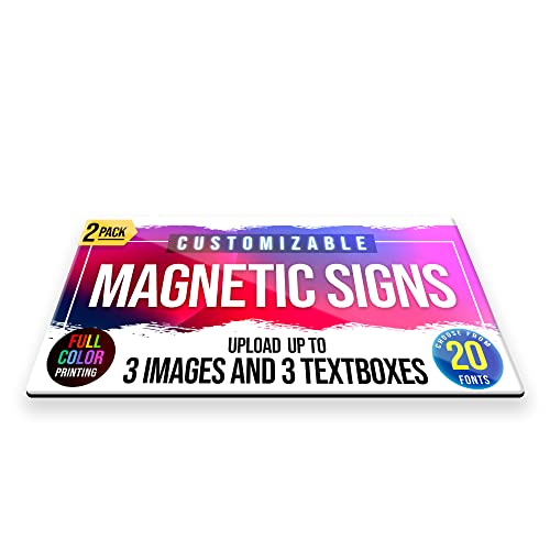 2-Pack,12\"x24\" Custom Magnet Signs in Full Color for Business and Advertising, 30 mil Customized Vinyl Car Magnets, Personalized Magnetic Sheets for Company Storefront & Vehicles (Rounded Corners D2) - Thumbnail 2