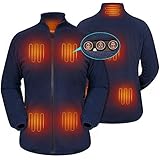 ARRIS Women`s Heated Fleece Jacket with Battery Pack, Electric Heating Coat Full Zip for Woman with...