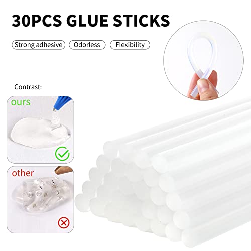 Yhfboox 40W Mini Hot Glue Gun Kit With 30Pcs Full Size Glue Sticks(7" Long),Anti-Scalding Glue Gun For School Crafts Diy Arts,Home Maintenance,Quick Repairs For Kids (Small 40W, Yellow) #TOP2