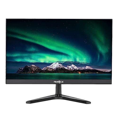 FRONTECH 24-Inch LED Monitor 1920 x 1080 PX | 75 Hz Refresh Rate |Dual 2W Built-in Speakers |Sleek & Elegant Design | Wall Mountable | 16.7M Color Support | HDMI & VGA Connectivity (MON-0062, Black)
