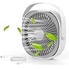 MAOW Desk Fan USB Silent Small Rechargeable 3 Speeds 360° Rotation ...