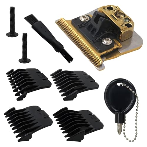 Trimmer Blade Compatible for FX787 & FX726 Trimmers, Replacement Blades with 4 Guards Set Fit for Trimmer Blades(Gold) by LINGSEE