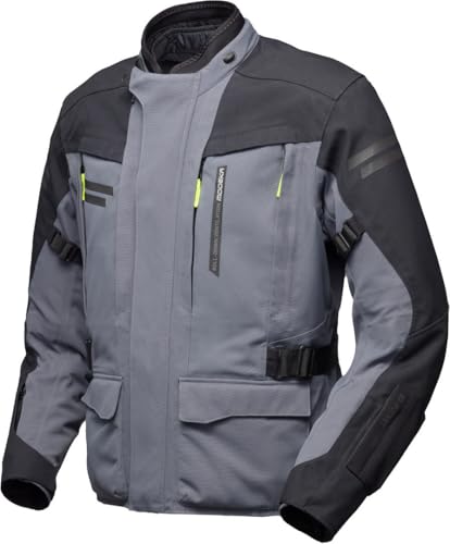 Modeka Chaqueta de moto Paneo LT para hombre, gris piedra/negro, XL
