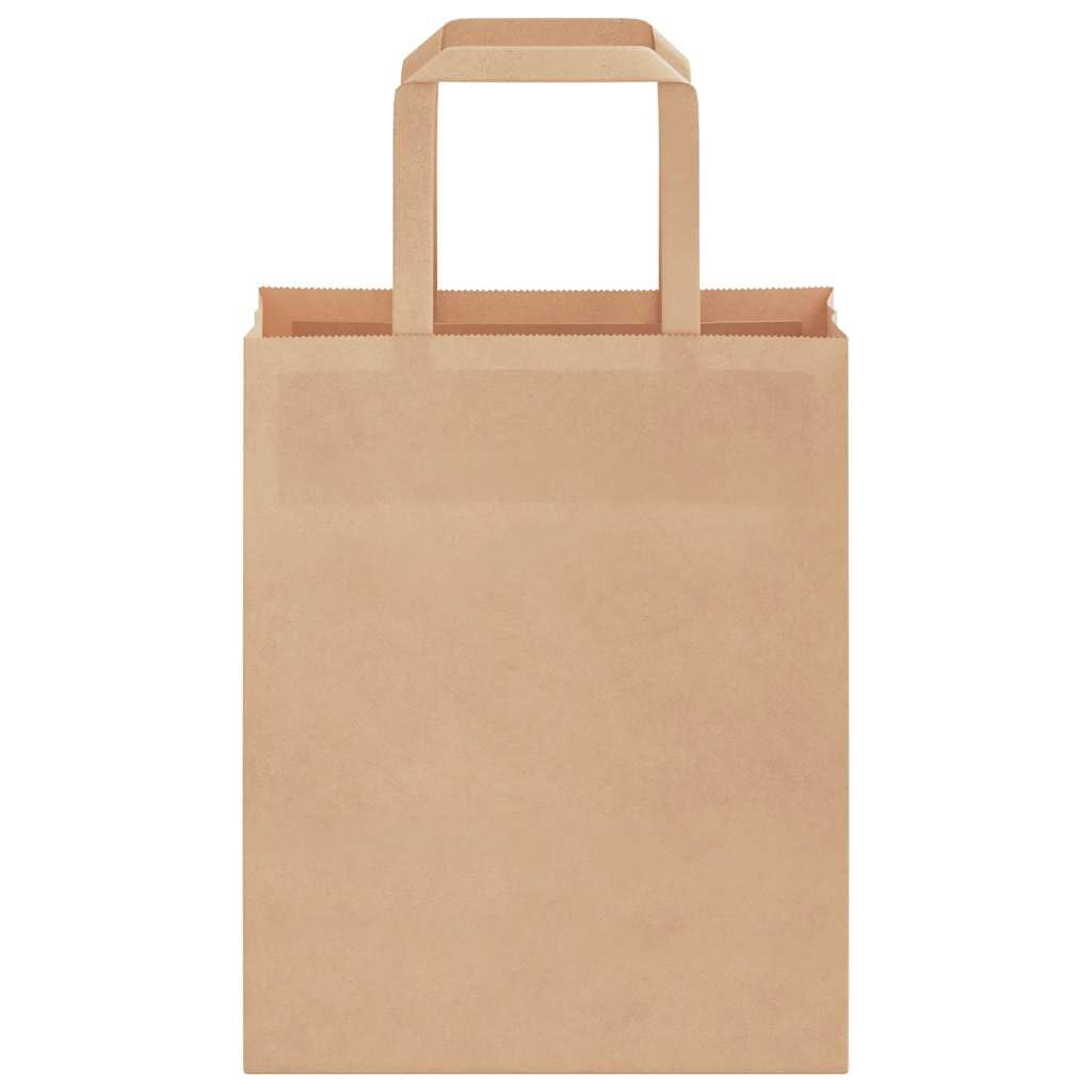 Sacchetti di carta kraft marrone 250 pezzi con manici in corda, 18 x 8 x 22 cm, sacchetti di carta durevoli e riciclabili per regali, feste, shopping e rifiuti