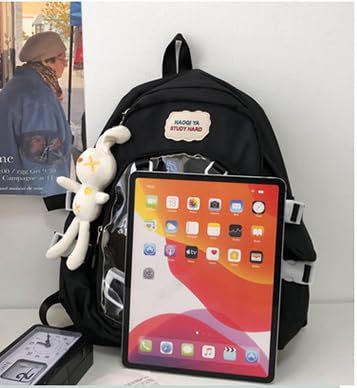 Cute Backpack Y2K Daypacks, Grunge Emo Backpack Ita Bag Aesthetic Trendy Itabag Bag Hiking Travel Backpac Daily Use (Black)3