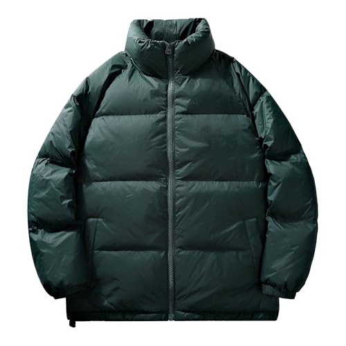 Chaqueta acolchada gruesa de burbujas para hombre con cuello alto 1