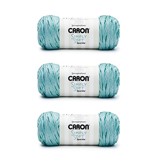 Image of Caron Simply Soft Abyss Speckle Yarn - 3 Pack of 141g /5oz - Acrylic - 4 Medium (Worsted) - 235 Yards - Knitting /Crochet