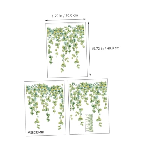Vinilos decorativos hoja verde eucalyptus set x3 30x40cm miniatura 2