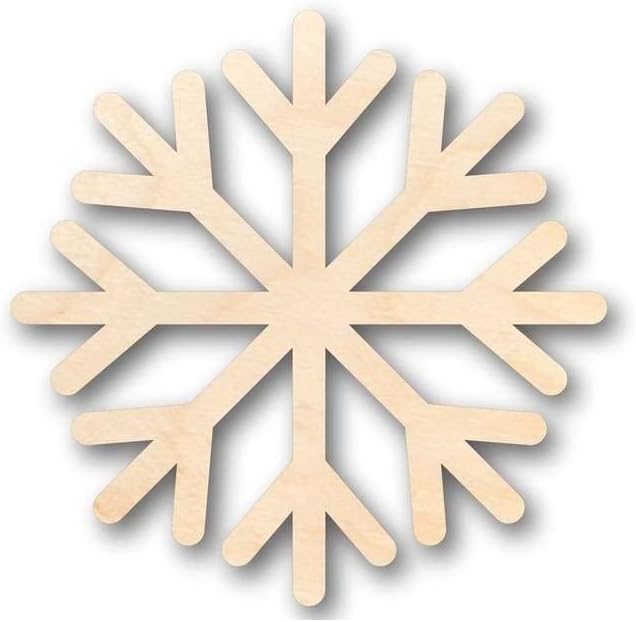 Unfinished Wood Simple Snowflake Shape Winter Decor Craft up to 46" DIY 20" / 1/4"