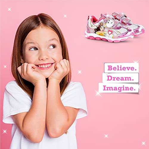 Disney Princess Belle Toddler Girls Light Up Sneaker (Toddler/Little Kid, Size 7) Pink #TOP6