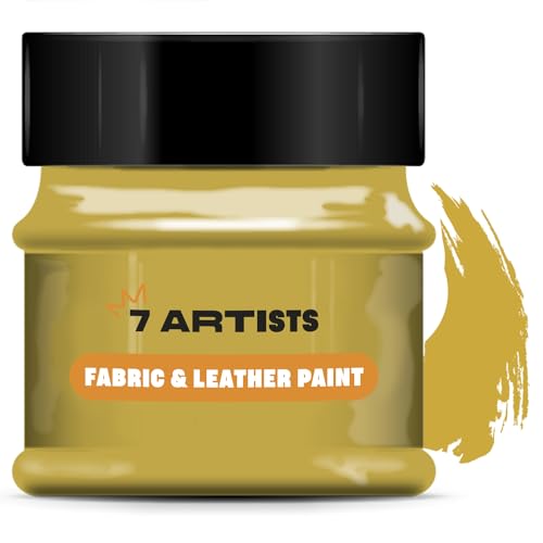 7 Artists Stoffmalfarbe, Lederfarbe 50ml Gold | Stoffmalfarben Waschfest | Textilfarbe für Kleidung, Schuhe, Jeans, Taschen | Stofffarben Waschfest | Stofffarbe | Textilfarben Waschmaschinenfest