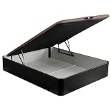 PIKOLIN Canapé Abatible Madera NATURBOX 2.0 | Entrega, Montaje y Retirada de Usado Incluida | 150x200 | Wengué | Gran Capacidad de Almacenamiento | 36 cm Altura | 4 Esquinas Redondas
