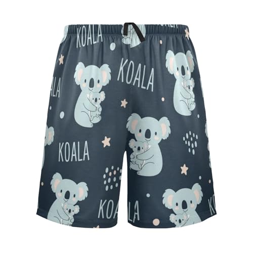 J JOYSAY Koala Star Dark Blue Pajama Shorts Mens Lounge Sleep Shorts Straight-Fit Men Pajama Bottoms2