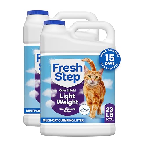Fresh Step Advanced Odor Shield Light Weight Multi Cat Clumping Litter with Febreze, Low Dust, Odor...
