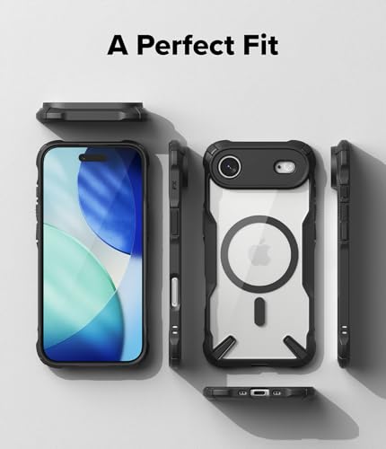 Image of Ringke Fusion-X Magnetic Compatible with iPhone Air (17 Air) Case Back Cover [Strong Magnet] Military Protection Transparent Hard Back Advanced Protection TPU Bumper - Magnetic Black