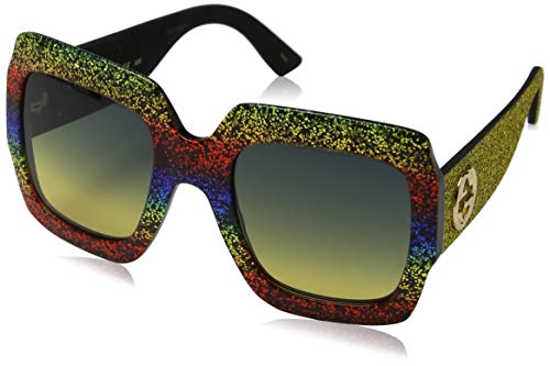 Gucci GG 0102 S- 005 MULTICOLOR/GREY GOLD Sunglasses
