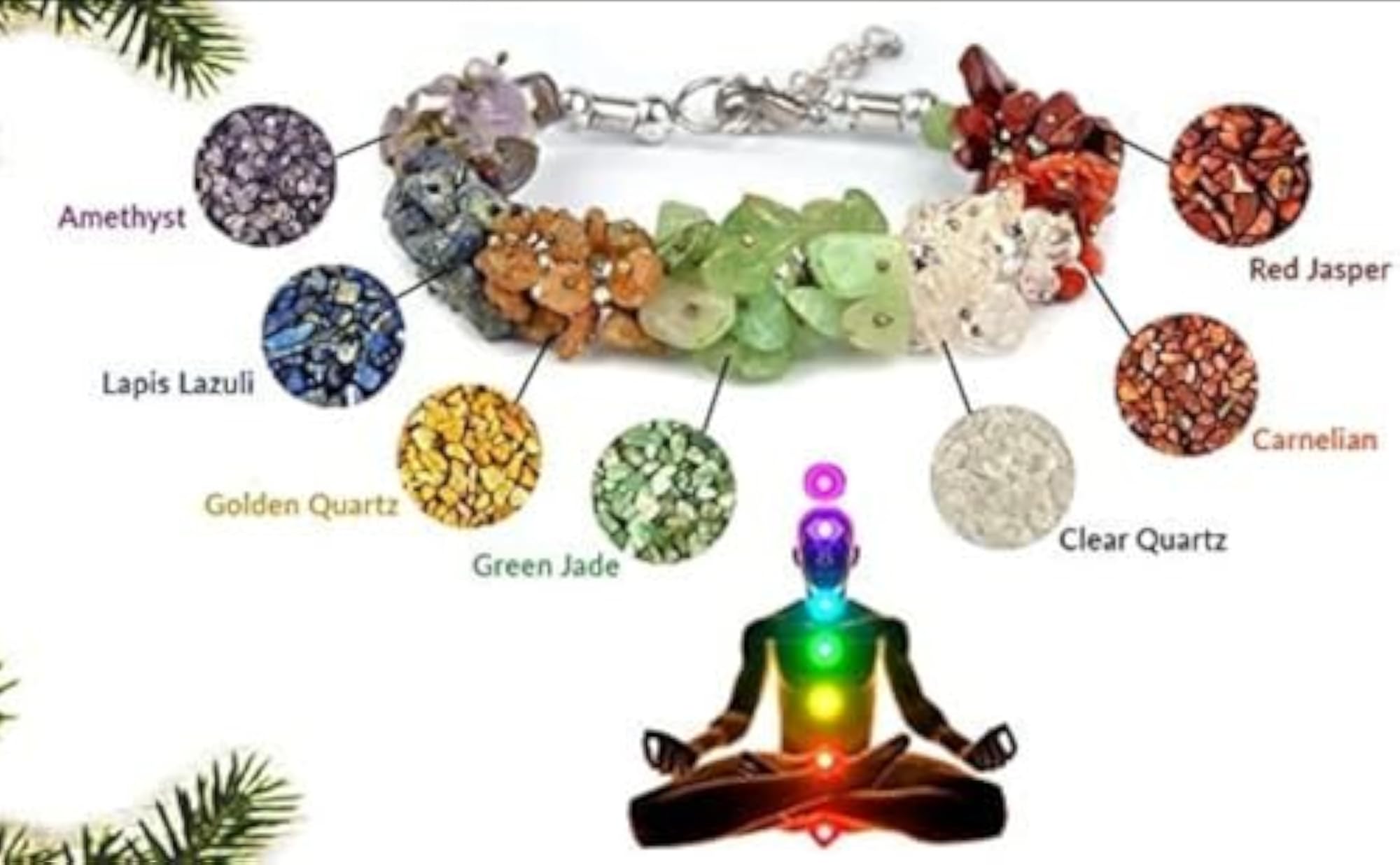 Beautiful Chip Bracelet with 7 Multicolor Clasp, Unisex Gift