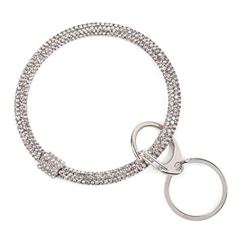 RIAH FASHION Key Ring & Wrist Bangle Bracelet - Round Circle Keychain Organizer Hands-Free Wrist Holder