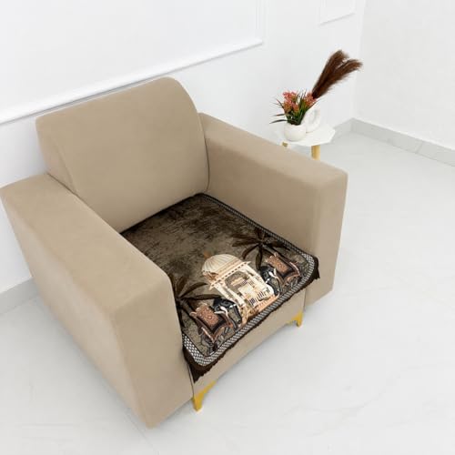 Image of Homerz Premium 'Luxe Series' Sofa Cover | Holland Velvet Fabric | Smooth Finish | Anti-Slip Fleece Backing Couch Protector (Maharaja, 1 Seater, Only Seat Cover)