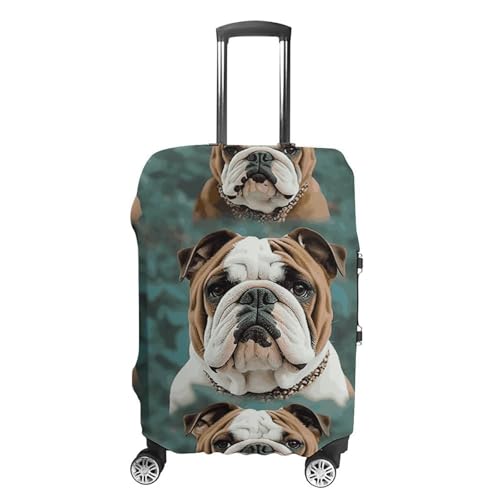 Funny English Bulldog Printed Luggage Cover Protector, Fits 18-32 Inch Luggage