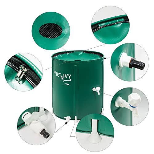 KMJETNIVY Rain Barrel 50G Collapsible Rainwater Collection System,Portable Water Storage Tank,Garden Water Catcher
