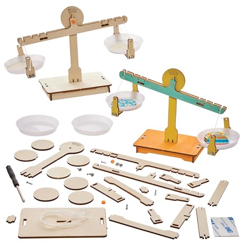 Baker Ross FN473 Wooden Balance Scale Kit – 1 Kit, STEM, Science, Maths and Learning Aids for Kids and Schools