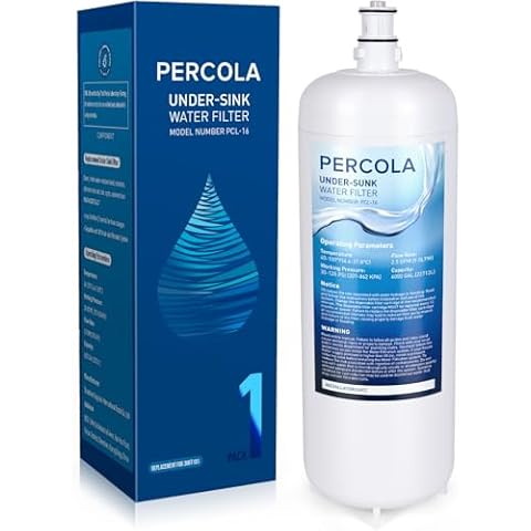 PERCOLA 3MFF101 Under Sink Water Filter, Replacement for Under Sink Full Flow Filtration System 3MFF100, 70020249663 6,000 Gallons (1 Pack) Cover