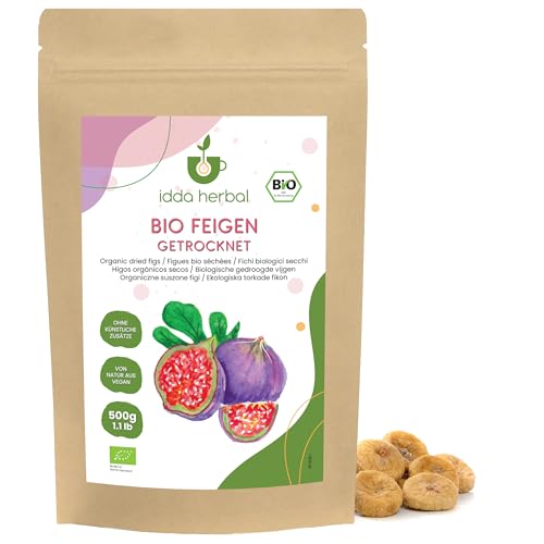 Fichi Secchi Biologici (500g), Fichi Secchi Interi da Coltivazione Biologica, 100% Naturali e Puri, Snack di Frutta Pronto da Mangiare, Vegano