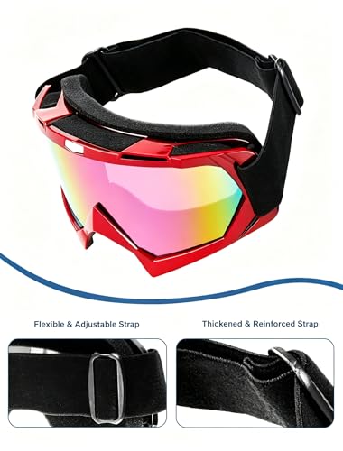 Image of 2Pcs Dirt Bike Goggles Motocross Motorcycle ATV Riding Dustproof Windproof Off Road Racing MX Four Wheeler Goggles