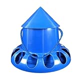 vreplrse Mangeoire automatique pour poules de basse-cour, facile à nettoyer et durable, avec 13 trous. Fabriquée en PP, elle convient aux perruches, poules et autres volailles.