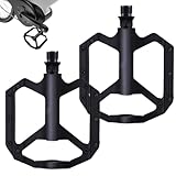 Cycling Pedals, Ultra-Light Flat Pedals, 5.12x4.13 Inches Lightweight Nylon Construction, Non-Slip Sealed Bearings for Mountain and Road Bikes, Black, Gray