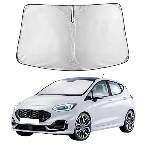 Image of EcoNour Windshield Sunshade Compatible for Ford Fiesta 2017-2021 2022 2023, Sun Visor for Front Windshield & Window Sun Shade Cover, UV Heat Blocker & Protector, Car Accessories
