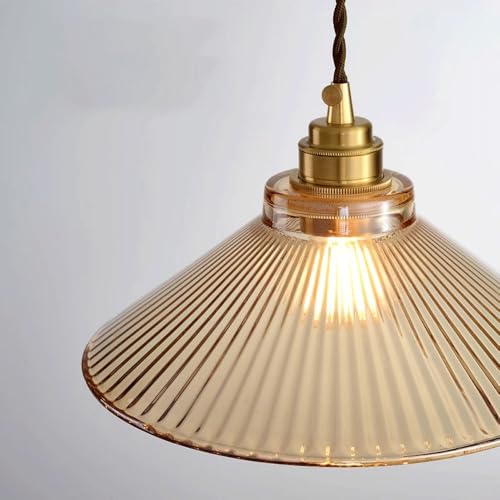 Luminaires de plafond encastrés rétro et suspension en verre rayé HAIDU - 5