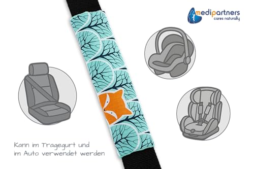 Medi Partners Gurtpolster Kinder 2 Stück Autogurt Polster Gurtschutz für Auto - 17x22cm 100% Baumwolle Minky Schulterpolster Kids Gurt… – Ansicht 4