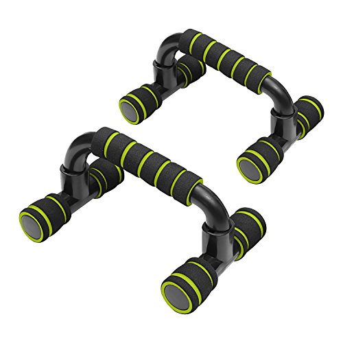 UNAOIWN Push Up Bar - Set of 2 - Incline Pushup Stands for Home Fitness Training - Gymnastics Inspired Asymmetric Bars Allow Greater Range of Motion - Stable, Comfortable Grips - Build Strength Faster