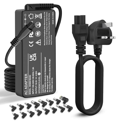 90W Universal Laptop Charger Notebook Compatible with Dell HP Acer Asus Lenovo IBM Sony Fujitsu Gateway Notebook Ultrabook (USB-C Tips Not Included)